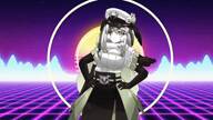 animated artist:juniper character:juniper_(commander) dancing military_hat music song:queens_of_the_stone_age_-_make_it_wit_chu_(virgin_magnetic_material_remix) synthwave video // 1280x720, 20.8s // 3.9MB